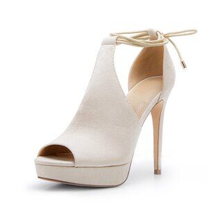 Womens Peep Toe Tie Lace Up Platform High Heels Sexy Stilettos Dress Sandals